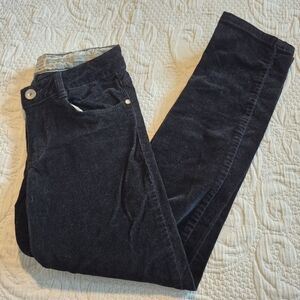 Zara girls size 7/8 black adjustable waist corduroy pants EUC